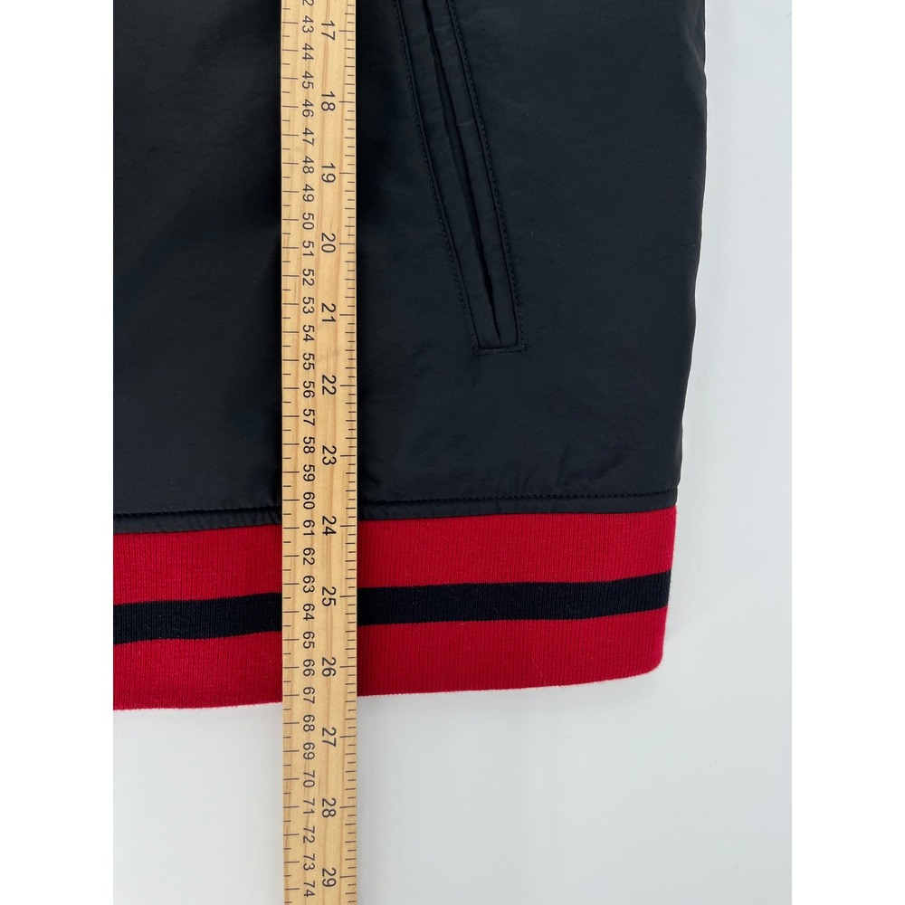 True Religion Varsity Jacket Mens Large Black Red Patchwork Bomber 02 Letterman - Picture 9 of 9